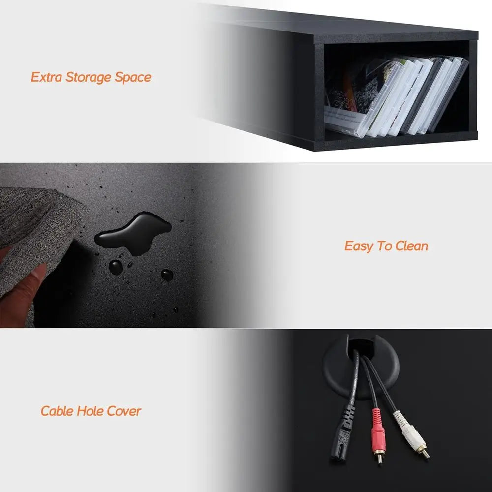 80 Inch Wall-Mounted TV Stand with LED Light