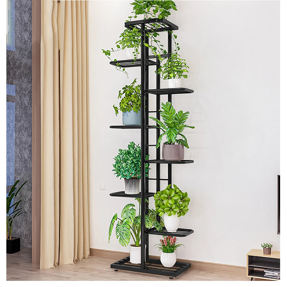 8 Tiers Metal Indoor Outdoor 9 Potted Plant Holders