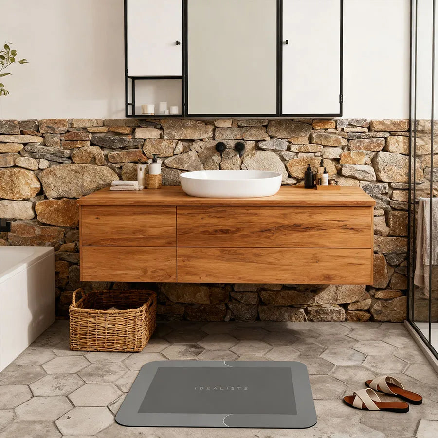 Super absorbent diatomaceous earth bathmat