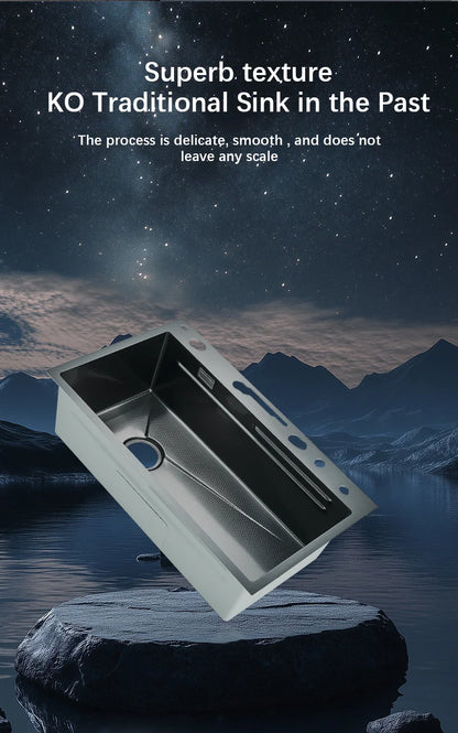 304 Stainless Steel Waterfall Kitchen Sink with Digital Display