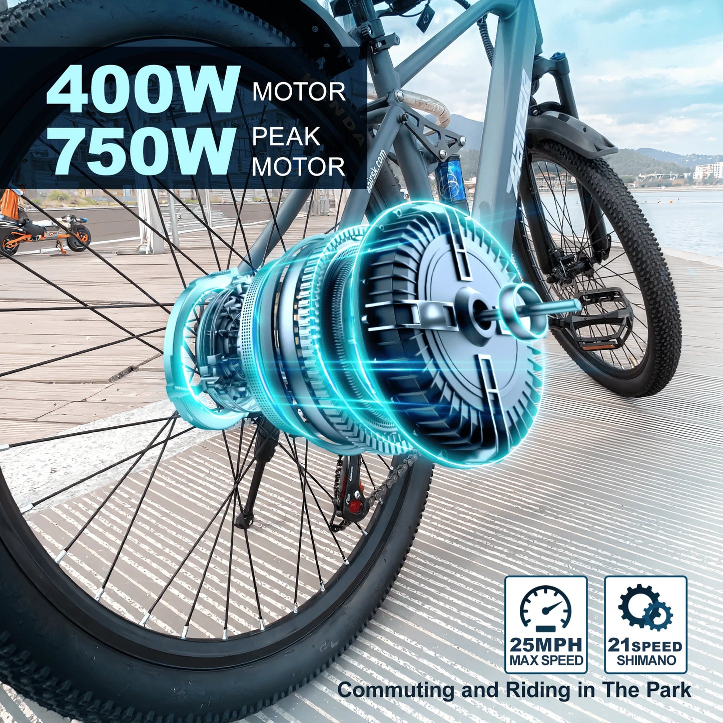 Electric Bike for Adults with 40Miles 25MPH Commuting