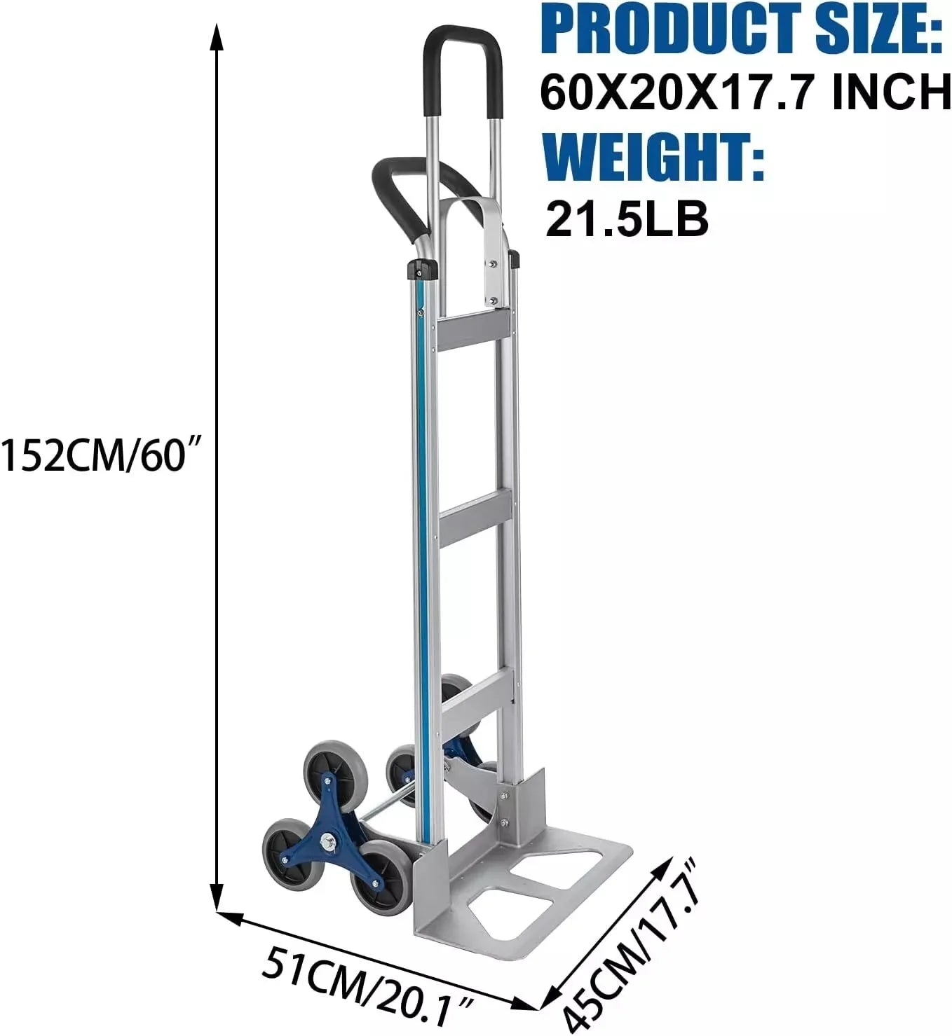2in1 Heavy-Duty Hand Truck Dolly with Adjustable Handle