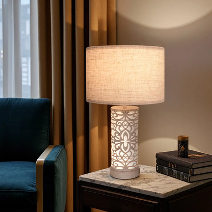 Retro Farmhouse Table Lamp with Multi-Functions