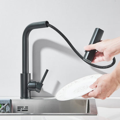 Pull Out Rotation Waterfall Sprayer Sink Mixer
