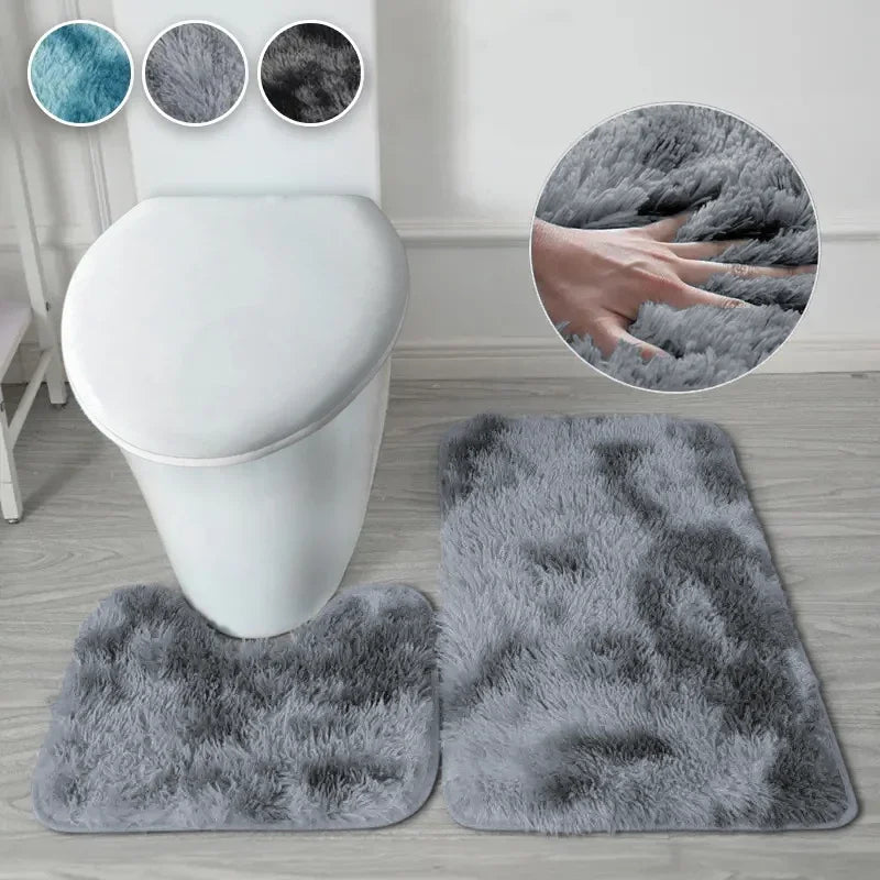 2pcs bathroom anti-slip bath water absorbent rug
