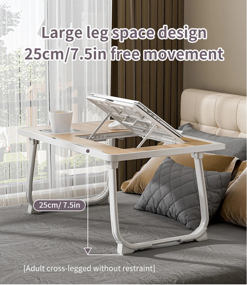 Foldable laptop desk with sturdy desk drawers