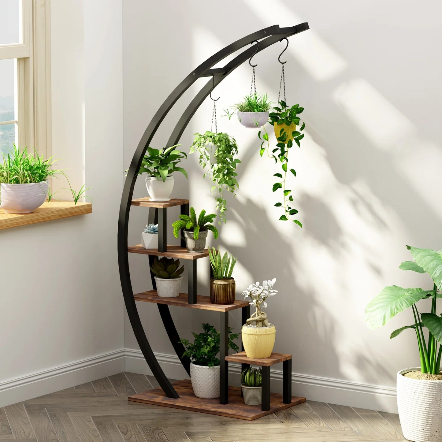 2 Pcs Metal Plant Shelf for Indoor Outdoor Plants