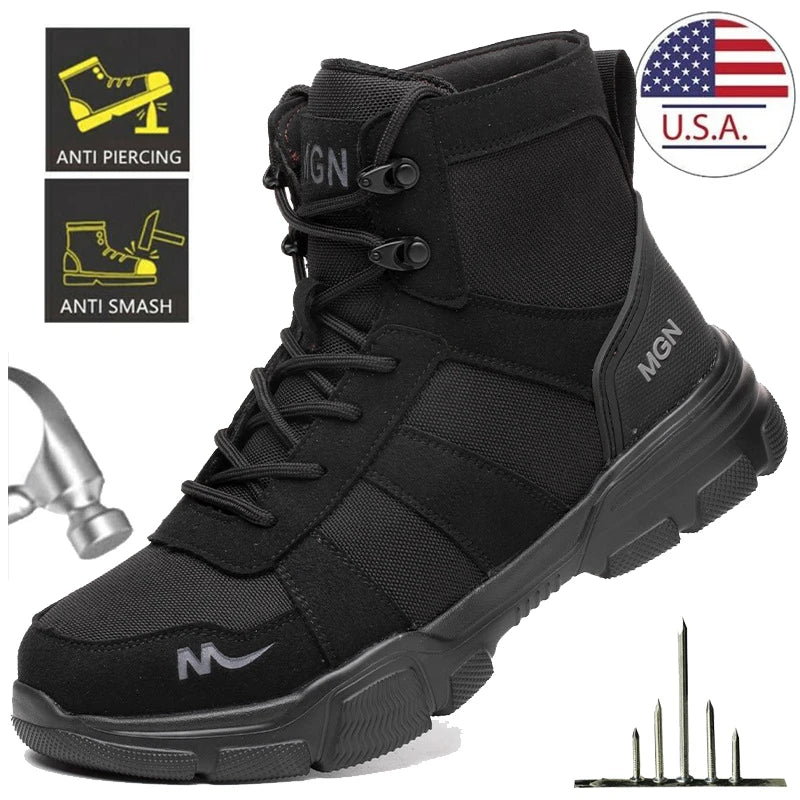 Men Steel Toe Shoes Puncture-Proof Sneakers