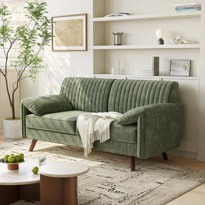 64.5" Loveseat Sofa, Chenille Loveseat Couch with Padded Arms