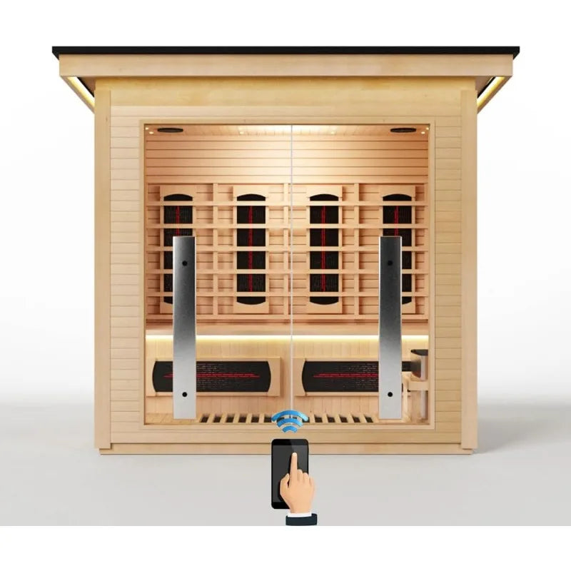 3-4 Person Hybrid Sauna with Infrared and Steam Dual Heating