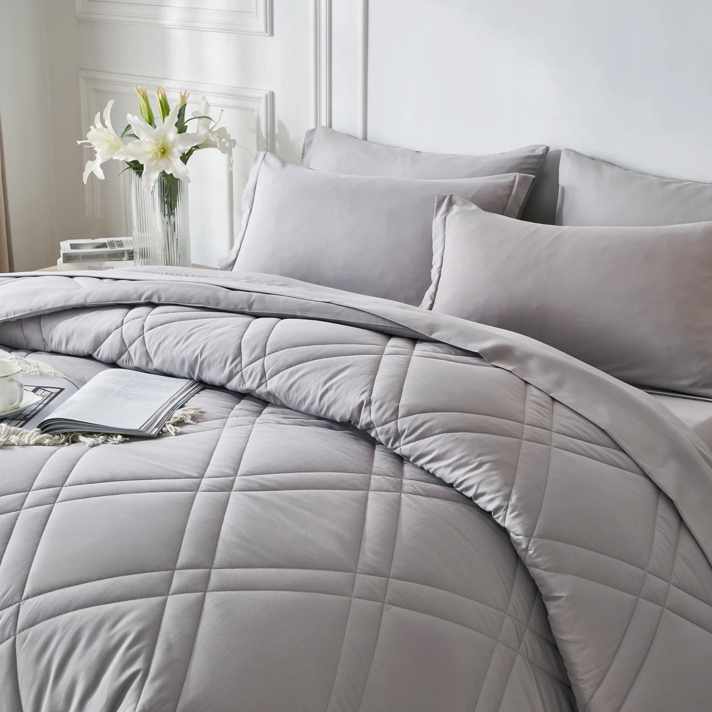 7-Pcs Solid Comforter sets