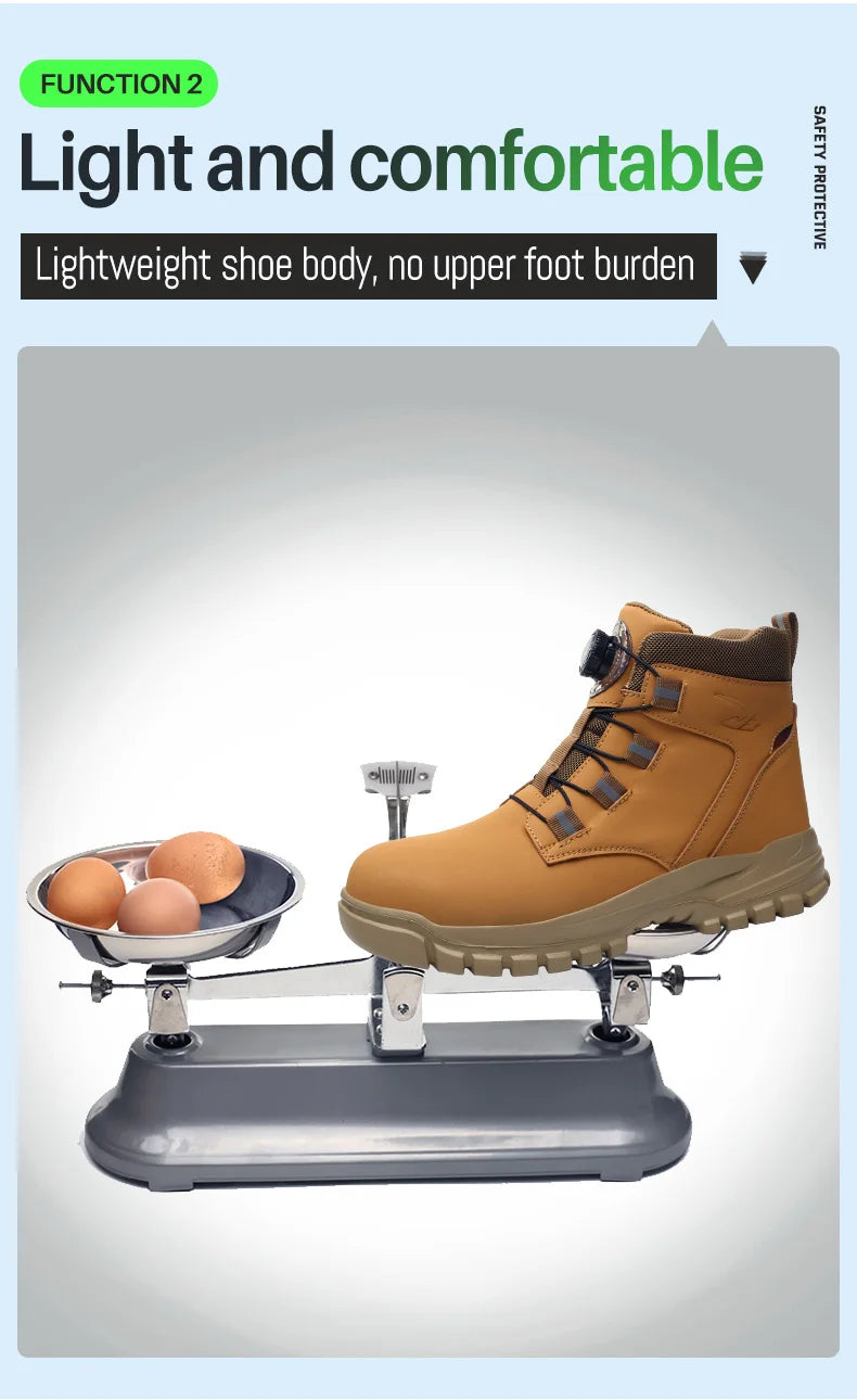 High Top Steel Toe Boots Slip Resistant Anti-Puncture