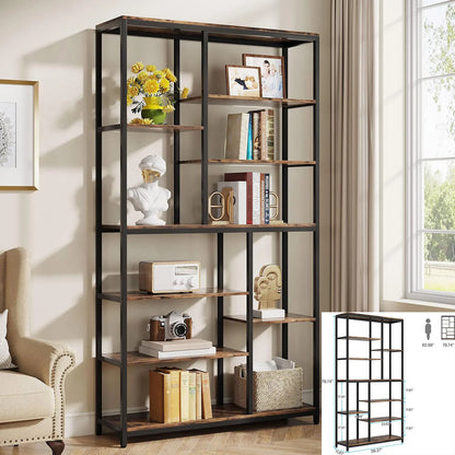 70.8 inch Tall Industrial 5-Tier Etagere Bookcase