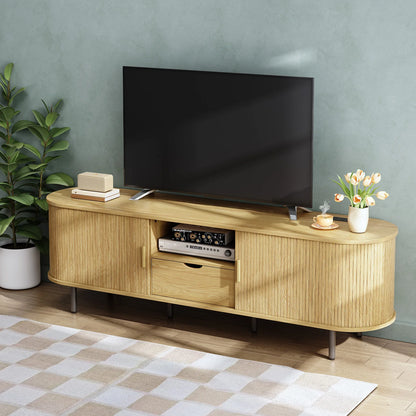 69" TV Stand w/ Power Outlet for TVs up to 80" w/ Adjustable Shelves