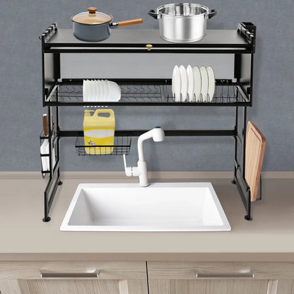 Large 2-Tier Dish Drainer with Cutlery Holder