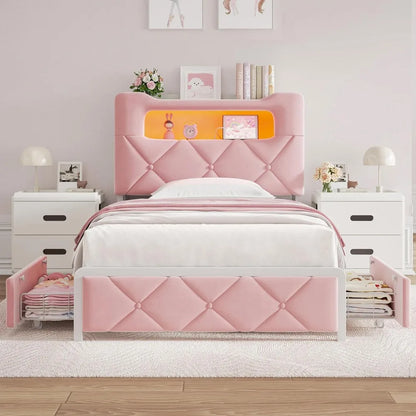 Twin Size Bed Frame w/2 Storage Drawers