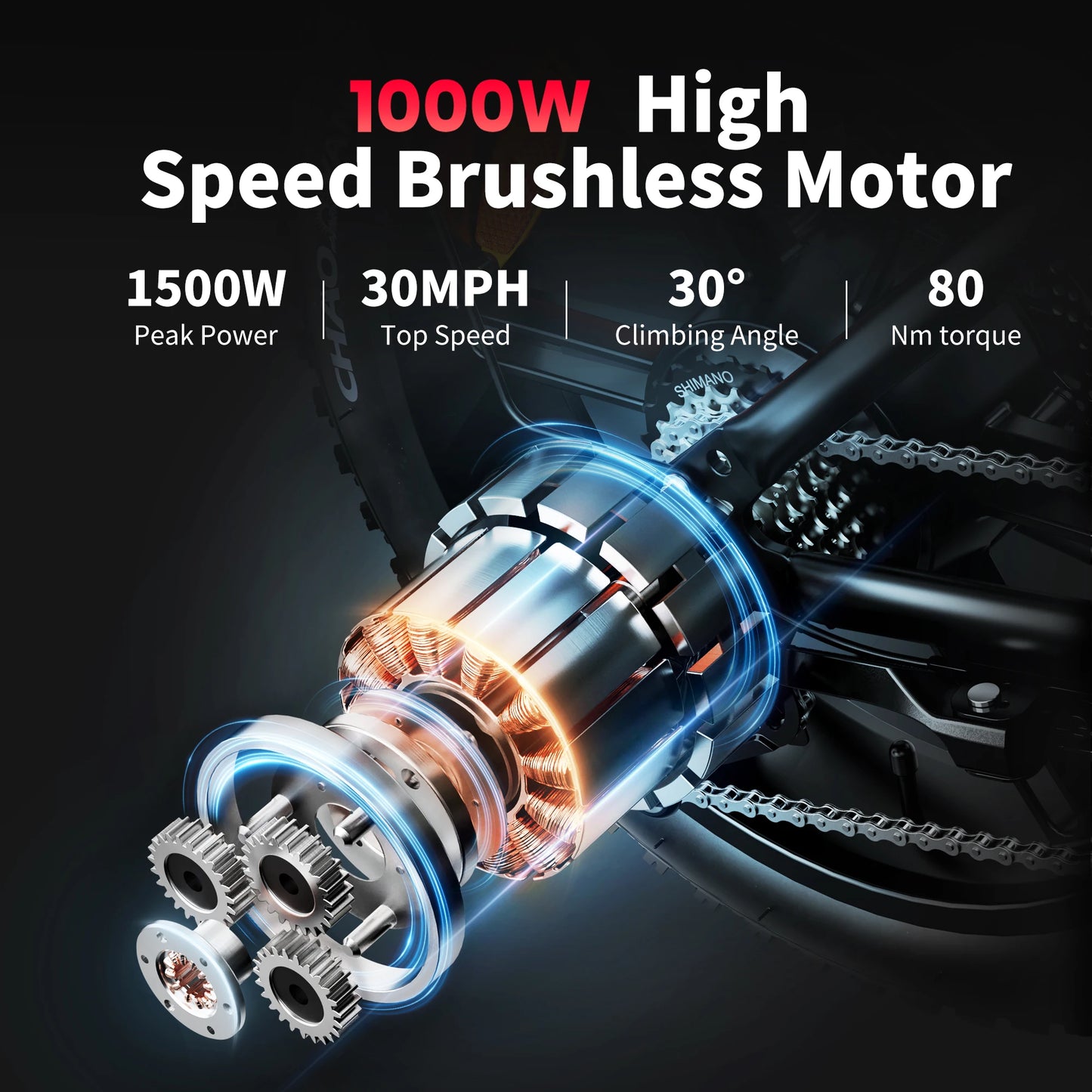 1000W Motor Bicycle 48V 20AH 20“Tire Mountain Ebike.