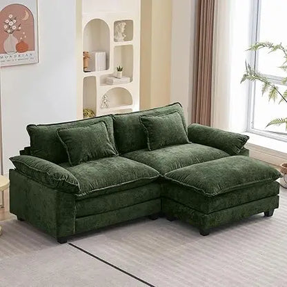 86" Modular Sectional Sofa with Ottoman Throw Pillows