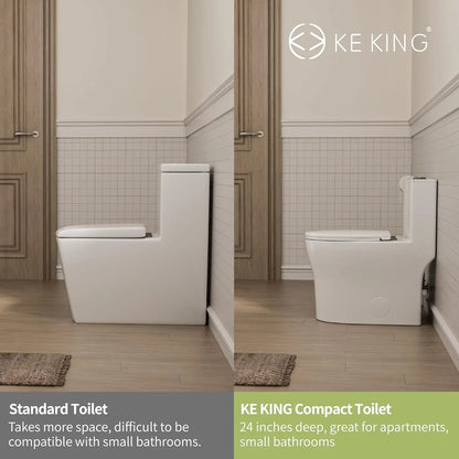 Quiet Dual & Powerful Flush Modern Toilet with Soft Close Seat
