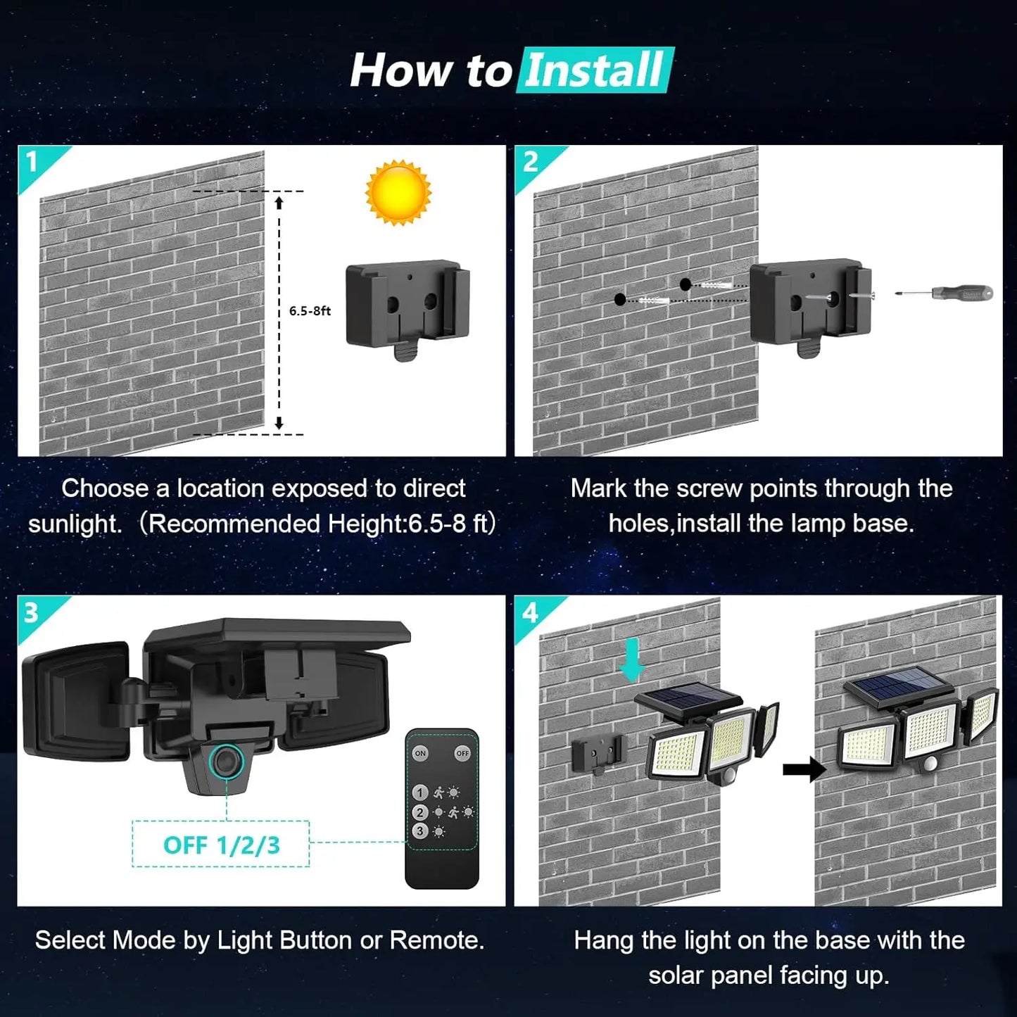 Solar Light with 200+ LEDs and Motion Sensor