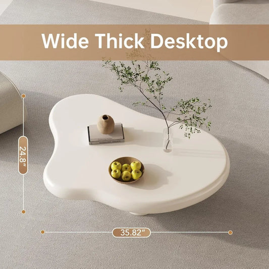 Cream White Coffee Table with 4 Legs
