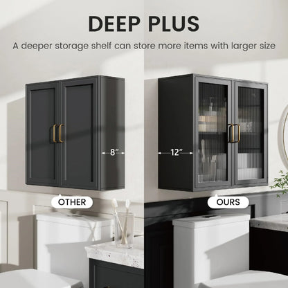 LED Wall Storage Cabinets with 4 Acrylic Glass Doors