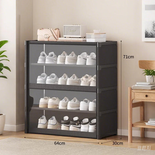 Multi-layer Shoe Cabinet Organizer with Clear Lid