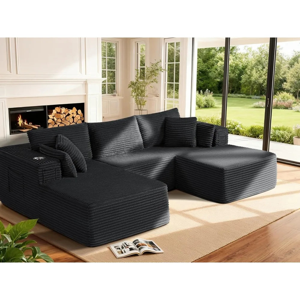 108" Cloud Sectional Couch with Extra Deep Seating