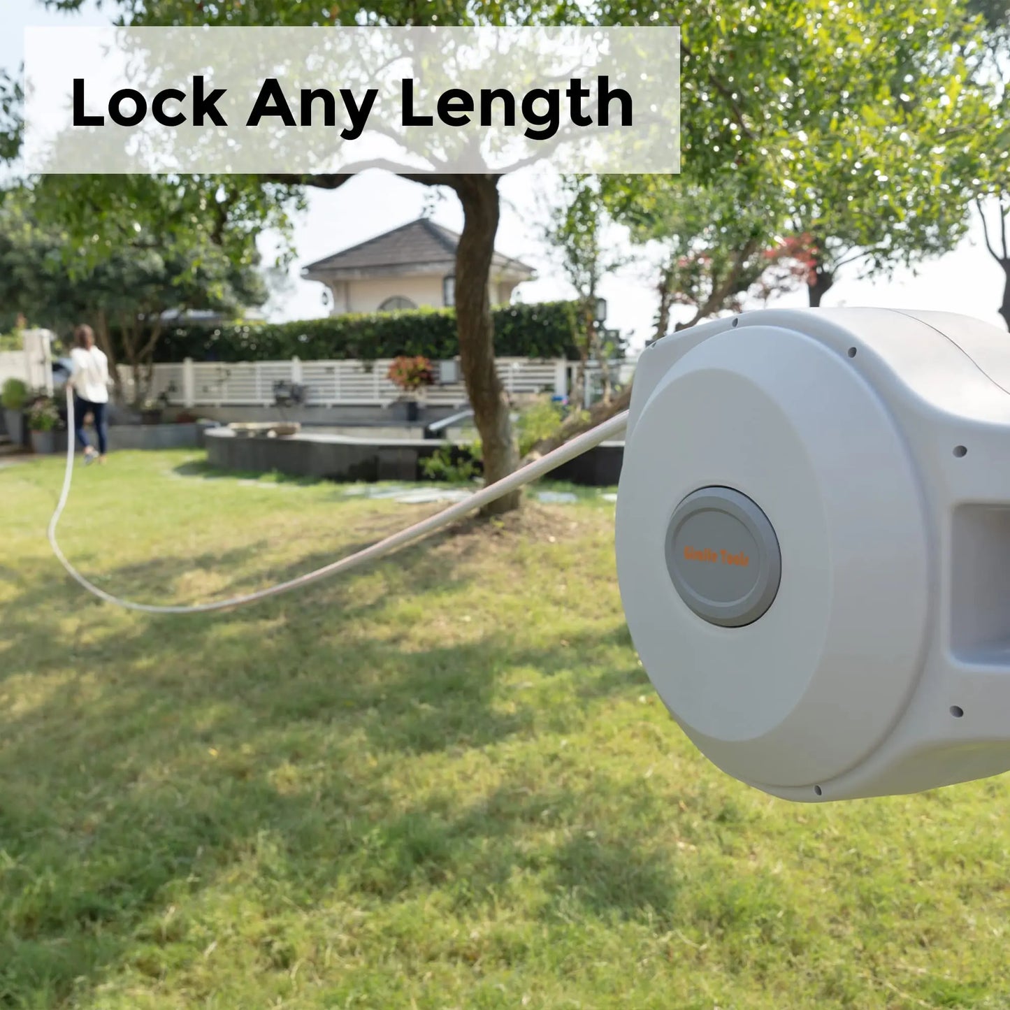5/8" x 65 ft Heavy Duty Retractable Garden Hose Reel Water Hose Reel