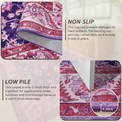 New Vintage Floral Rugs Soft Accent for Bedroom Living Room