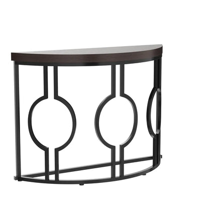 Half Moon Semi Circle Sofa Table with Geometric Base