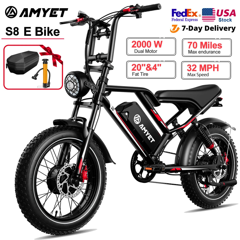 Adults Electric Bike with 2000W Dual Motor
