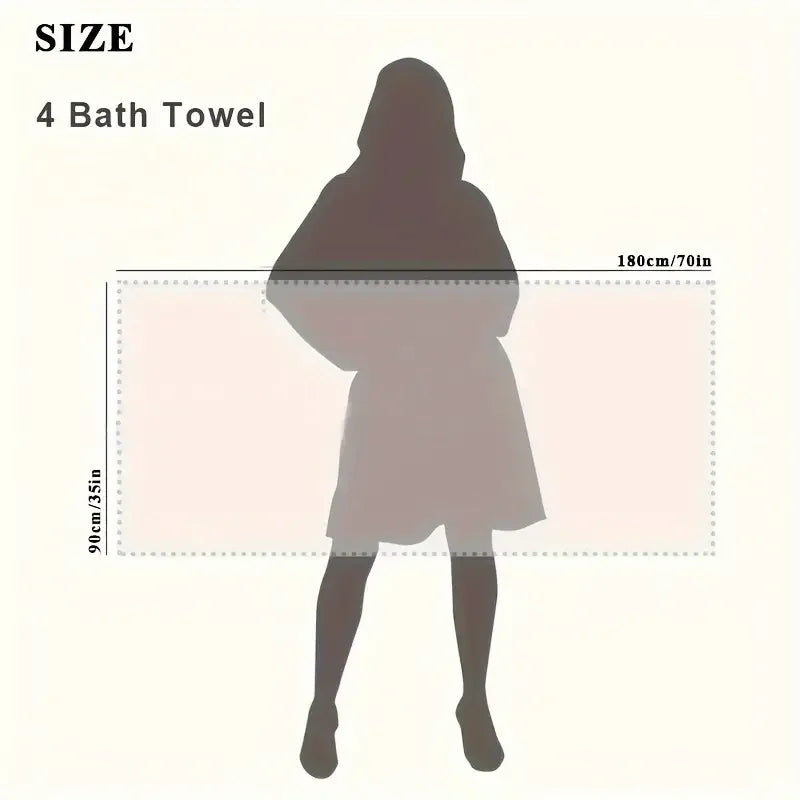4pcs Oversized Bath Towels Set Ultra Soft Microfiber