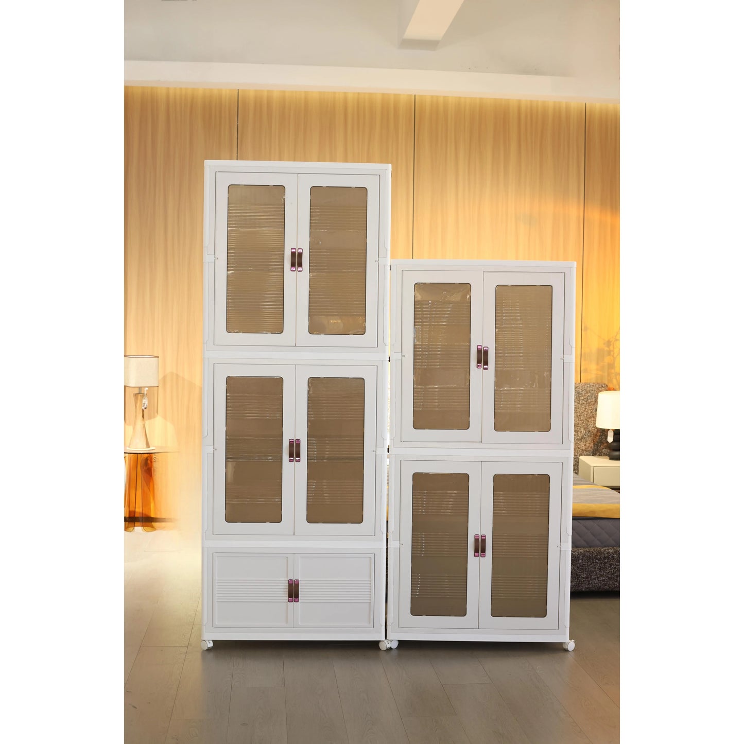27.56 Inch 3pcs Folding Wardrobe Hanging Locker