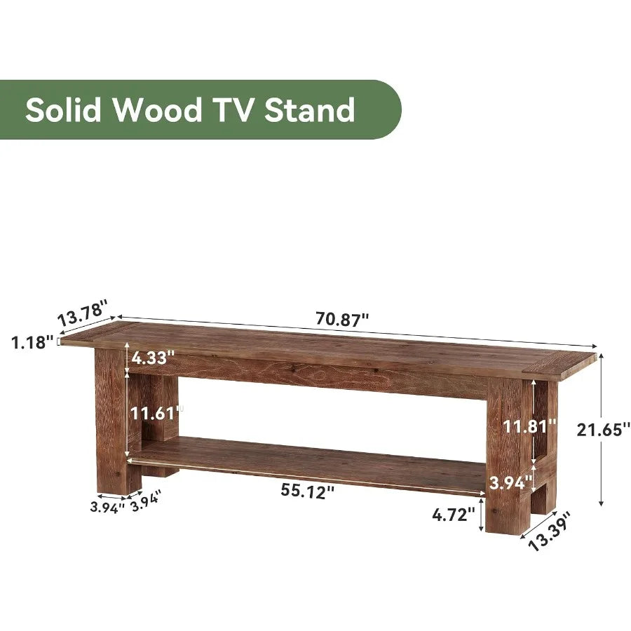 Solid Wood TV Stand for TVs up to 75''