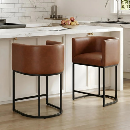 24" Leather Island Barstools