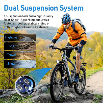 Electric Bike for Adults with 40Miles 25MPH Commuting