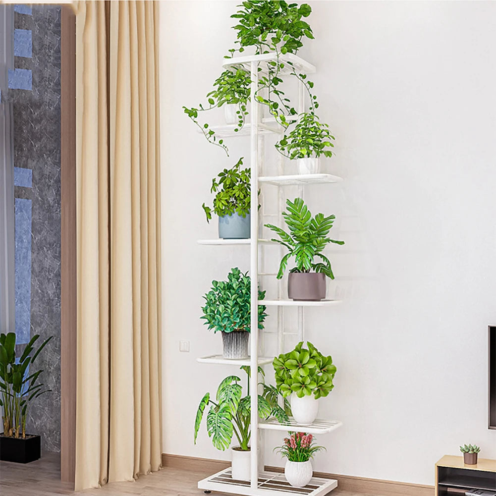 8 Tiers Metal Indoor Outdoor 9 Potted Plant Holders