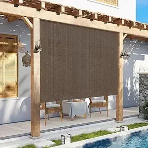 7' W X 8' L Exterior Outdoor Roller Shade with 95% UV Blocker