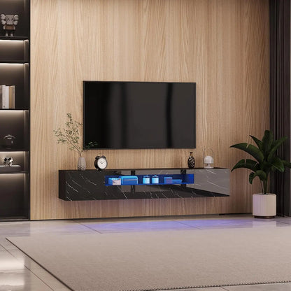 High Gloss floating Media Console with LED Lighting