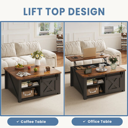 31.5IN Wood Lift Top Coffee Table