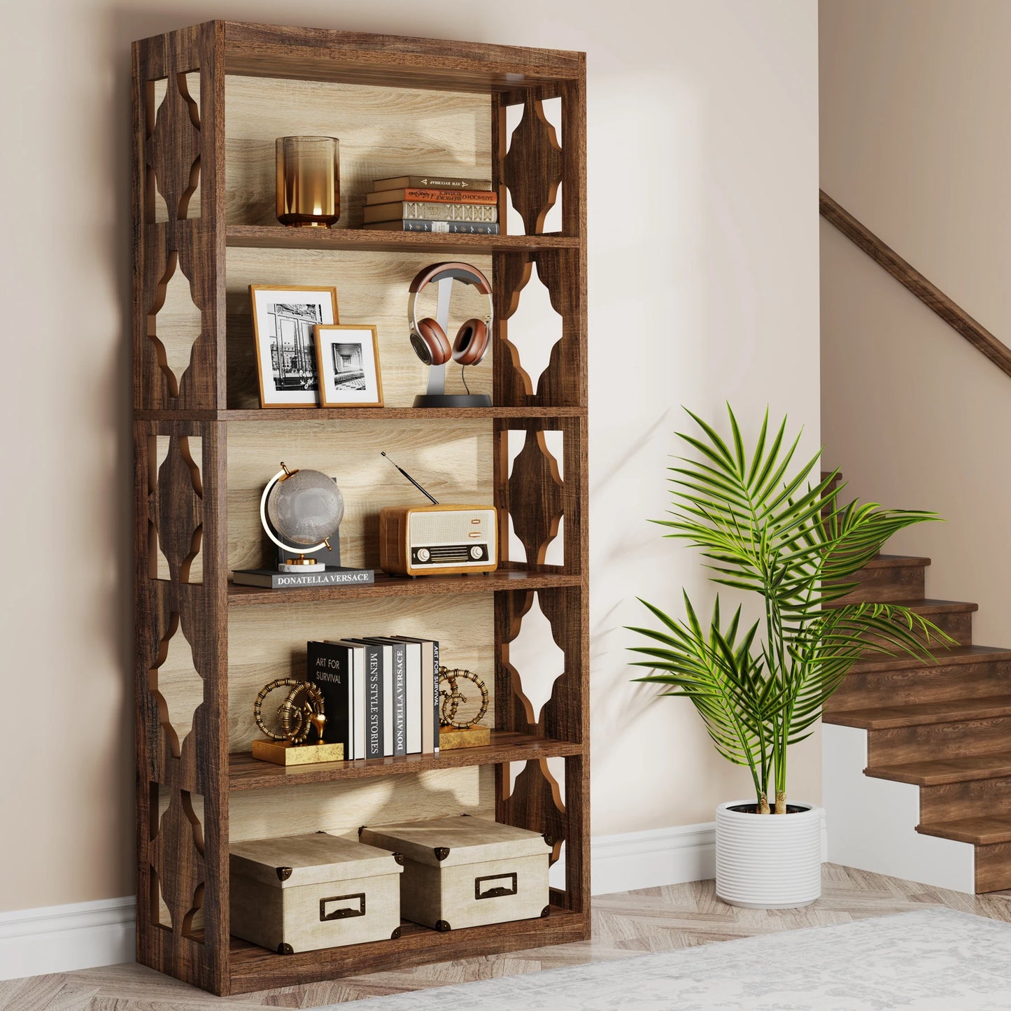 71 Inches Industrial Bookshelf