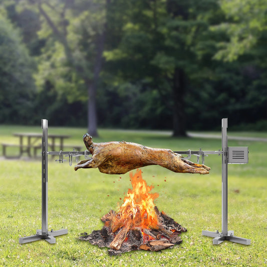 53" Electric BBQ Rotisserie Grill Kit, for Roasting Pig Lamb