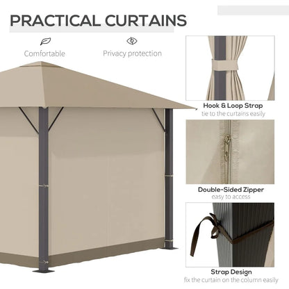 10' x 10' Patio Gazebo Aluminum Frame Outdoor Canopy