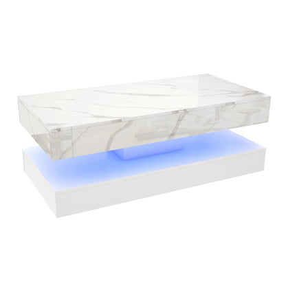 Double-Layer Design for Living Room Coffee Table with 2 Storage Drawers