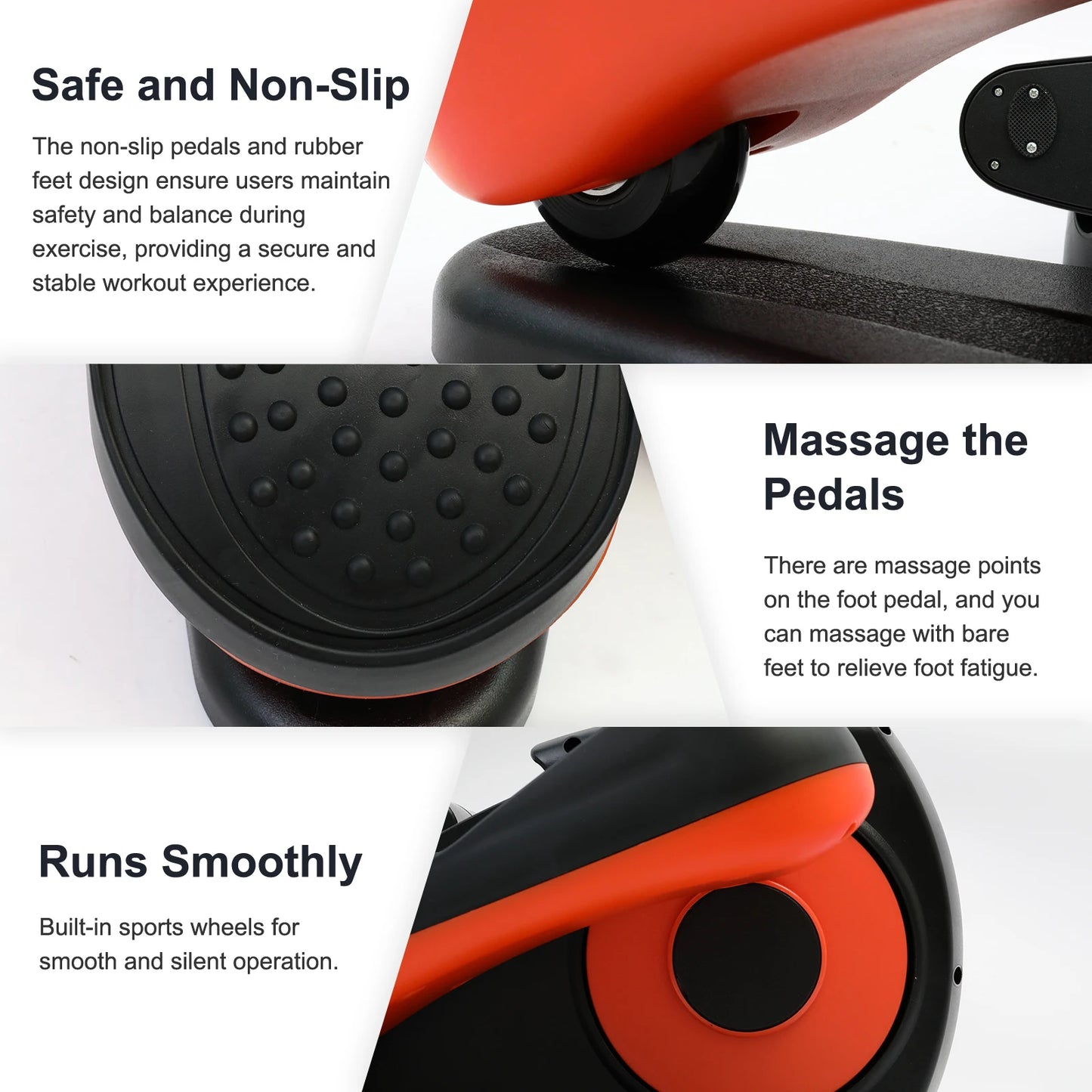Under-Desk Elliptical Exerciser Pedal with Remote Control