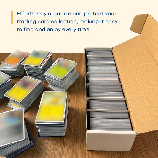 Cardboard Trading Card Storage Box with Dividers