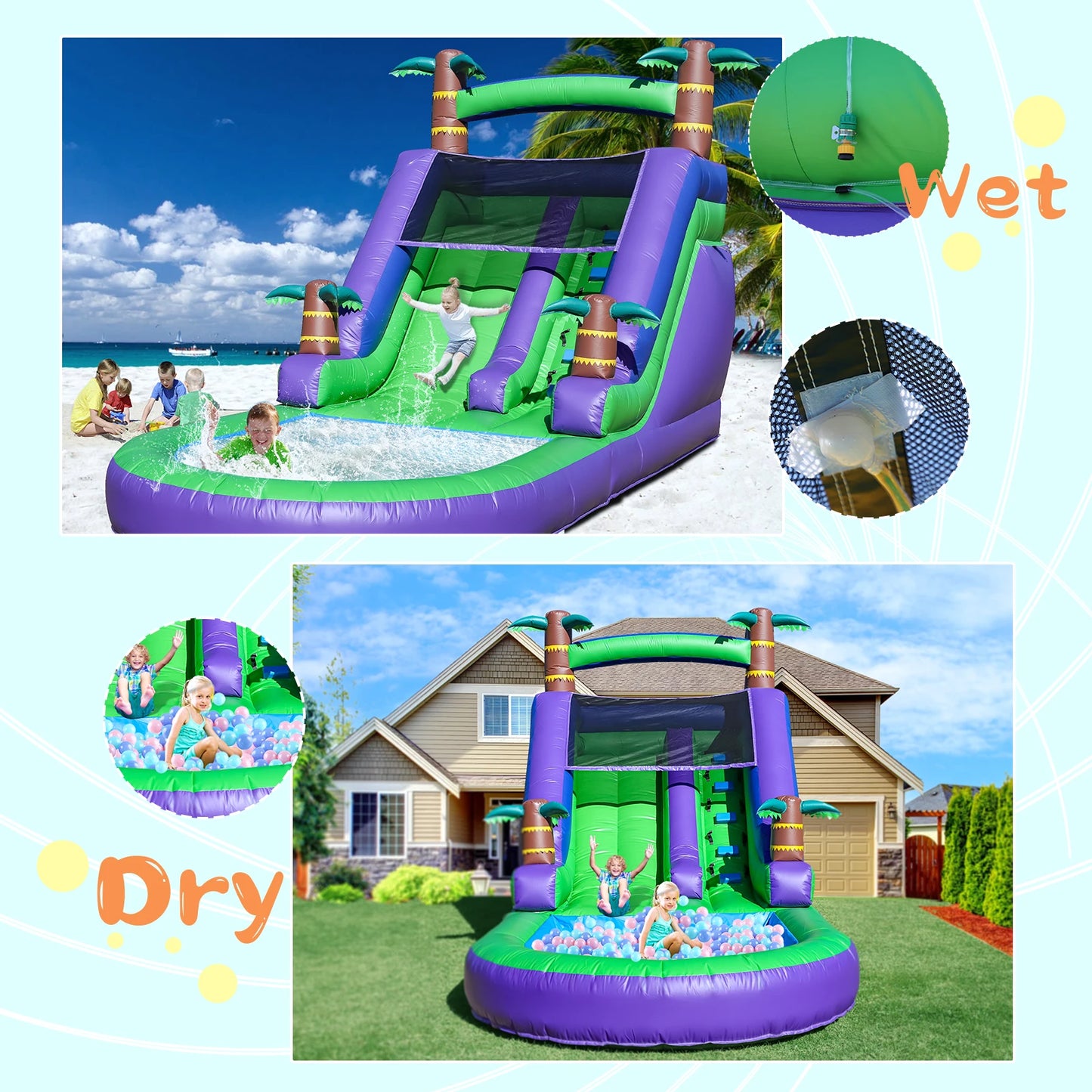 Children's Playground Inflatable water slide