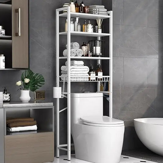 4-Tier Bathroom Organizer Shelf with Adjustable Shelf