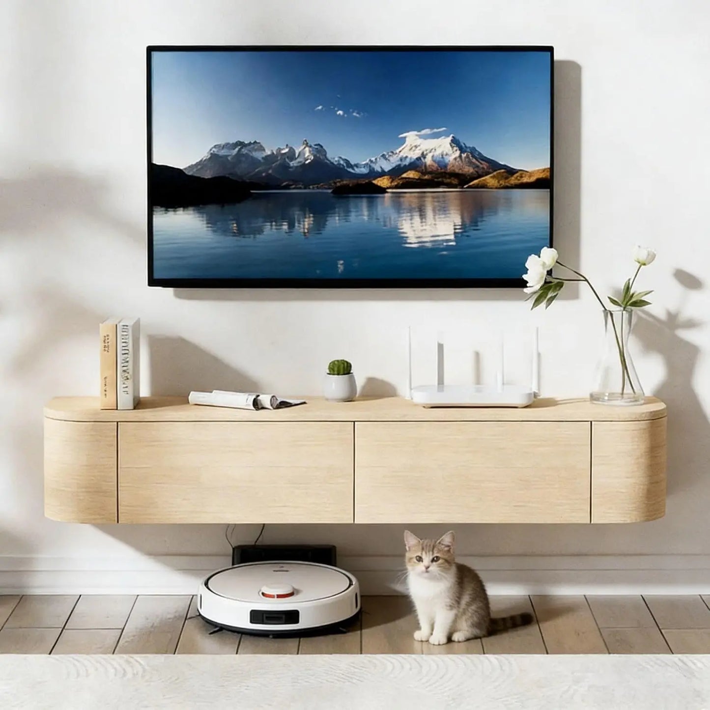 Floating TV Stand Wall Mounted Media Console